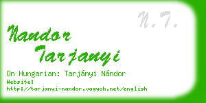 nandor tarjanyi business card