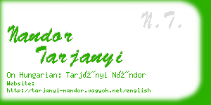 nandor tarjanyi business card